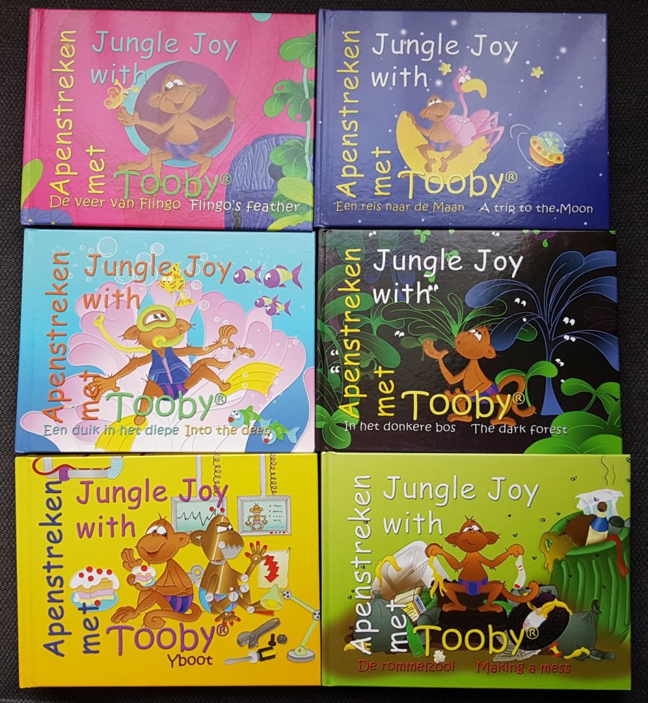 Jungle Joy with Tooby apenstreken met tooby leer Engels met de avonturen van deze vrolijke aap. Nederlands voorlezen Engels voorlezen kleuterboek