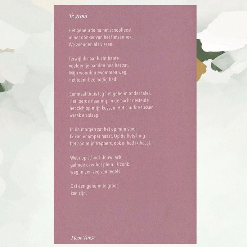 gedicht floor tinga