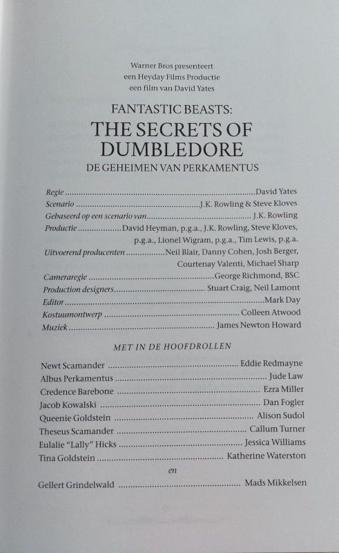 filmscript de geheimen van Perkamentus