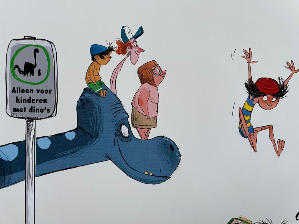 dino als duikplank