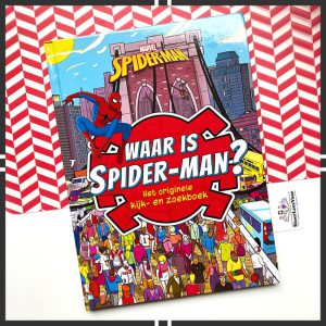 hoofd voorkant kader zoekboek Waar is Spider-man?