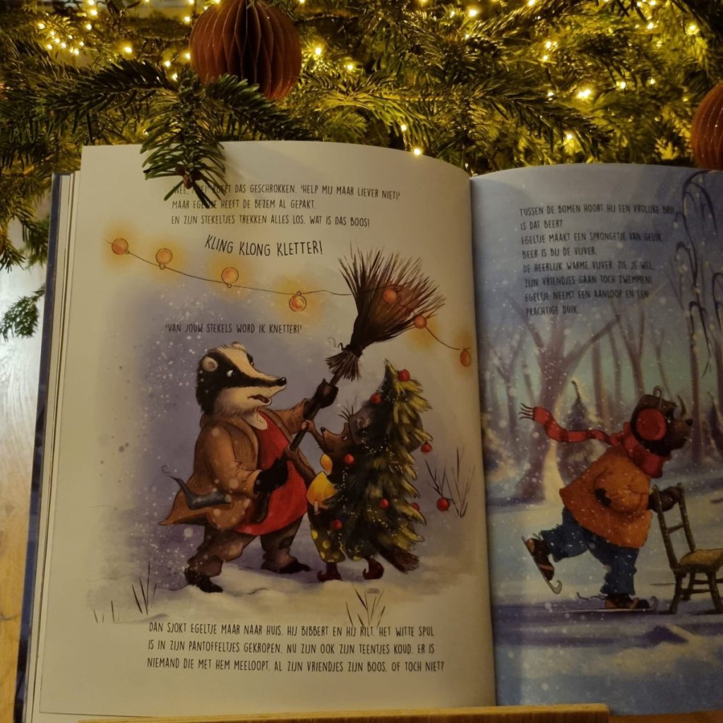Kerstboom opzetten prentenboek vriendschap
