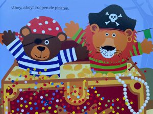 beer en leeuw als piraten