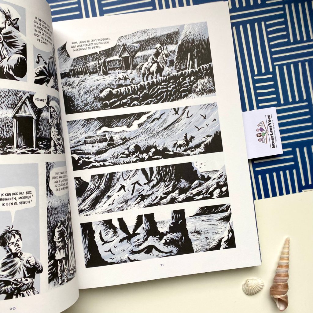 de balling graphic novel scratch books strip comic ijsland voorkant cover kader boek wraak eer liefde geschiedenis folklore sagen inkijkexemplaar samenvatting