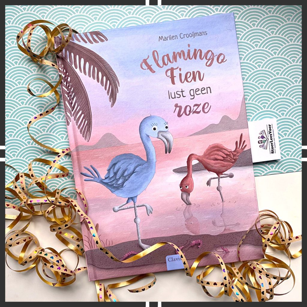 Flamingo Fien lust geen roze prentenboek op rijm kleuren smaken clavis marlien crooijmans proeven eten jezelf zijn boek voorkant cover kader